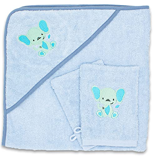 Baby Kapuzenhandtuch im Set mit 2 Waschlappen Oeko-Tex Standart 100 Zertifiziert. Baby Badetuch aus weichem Frottee. Erstausstattung Babyhandtuch mit Kapuze 80 x 80 cm Baby Kapuzenhandtuch im Set mit 2 Waschlappen Oeko-Tex Standart 100 Zertifiziert. Baby Badetuch aus weichem Frottee. Erstausstattung Babyhandtuch mit Kapuze 80 x 80 cm von Babykajo
