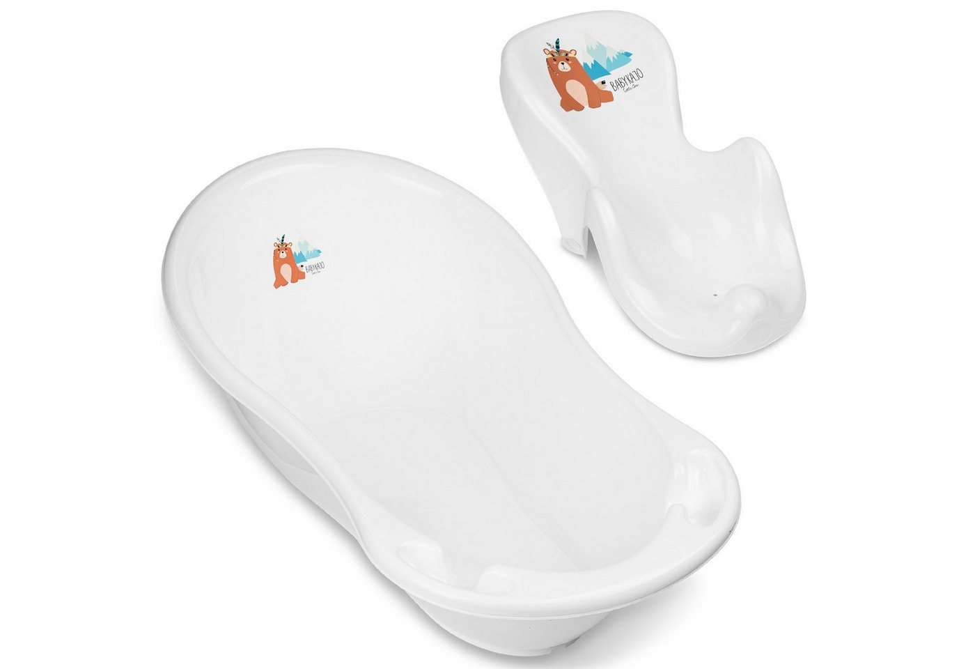 Babykajo Babybadewanne, (Komplett-Set, 2-tlg), Baby Wanne + Wanneneinsatz - TÜV Rheinland geprüft von Babykajo