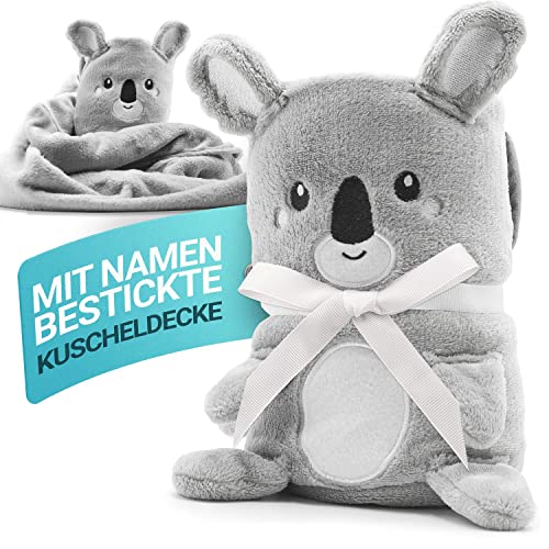 Babykajo Babydecke – 2in1 Kuscheldecke Wird zusammengerollt zum Kuscheltier – Perfektes Baby Geschenk zur Geburt für Jungen und Mädchen! Babydecke personalisiert. von Babykajo