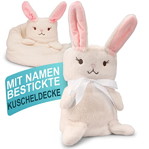 Babykajo Babydecke – 2in1 Kuscheldecke Wird zusammengerollt zum Kuscheltier – Perfektes Baby Geschenk zur Geburt für Jungen und Mädchen! Babydecke personalisiert. von Babykajo