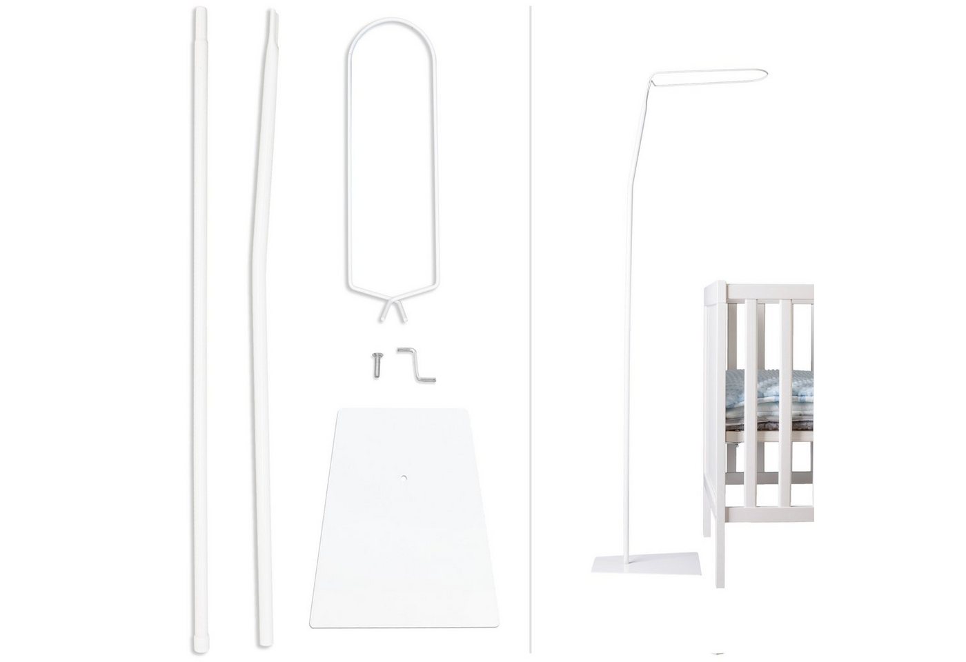 Babykajo Betthimmel (4-tlg), Himmelstange für Babybett – Stange für Betthimmel Babybett i von Babykajo