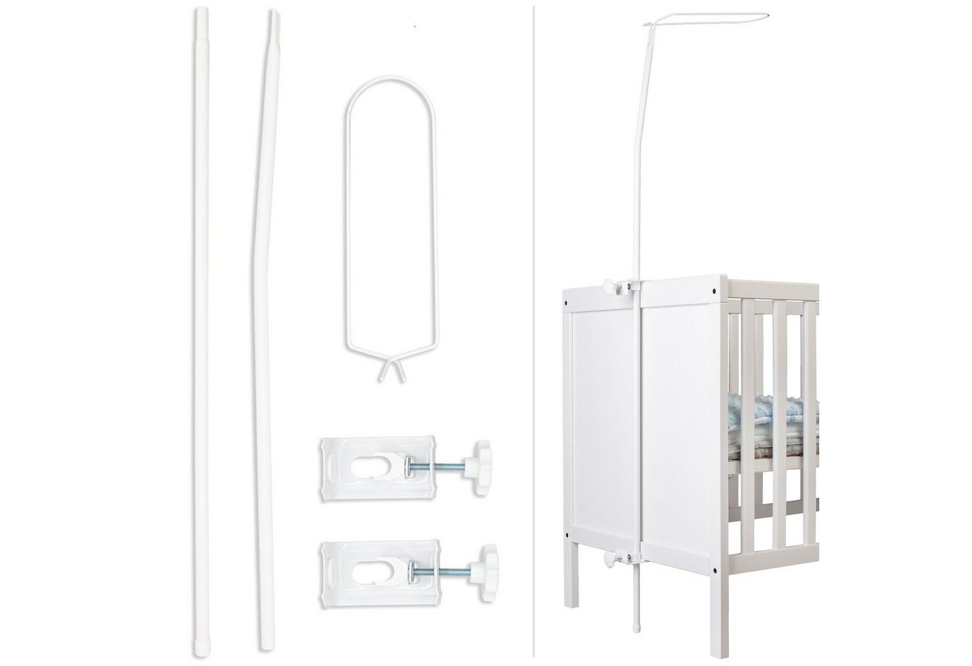 Babykajo Betthimmel (5-tlg), Himmelstange für Babybett – Stange für Betthimmel Babybett i von Babykajo