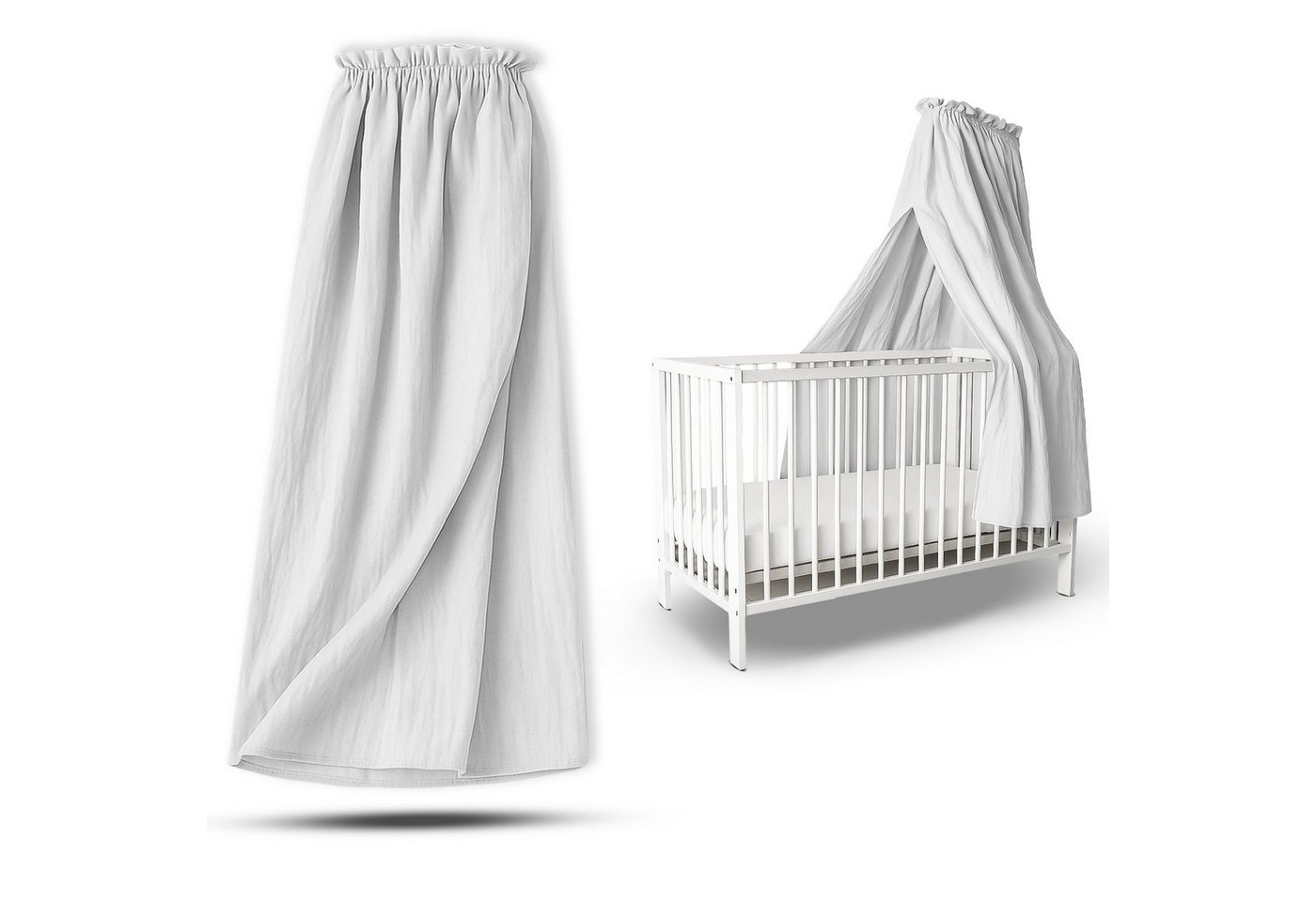 Babykajo Betthimmel Stoff + Ständer (Set, 1-tlg., in verschiedenen Varianten), Betthimmel Ständer mit Betthimmel für Babybetten von Babykajo
