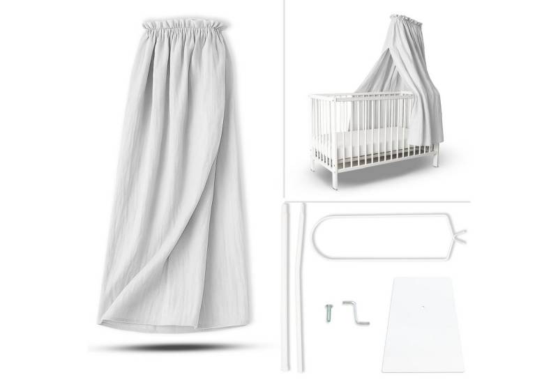 Babykajo Betthimmel Stoff + Ständer (Set, 2-tlg., in verschiedenen Varianten), Betthimmel Ständer mit Betthimmel für Babybetten von Babykajo