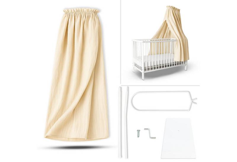 Babykajo Betthimmel Stoff + Ständer (Set, 2-tlg., in verschiedenen Varianten), Betthimmel Ständer mit Betthimmel für Babybetten von Babykajo
