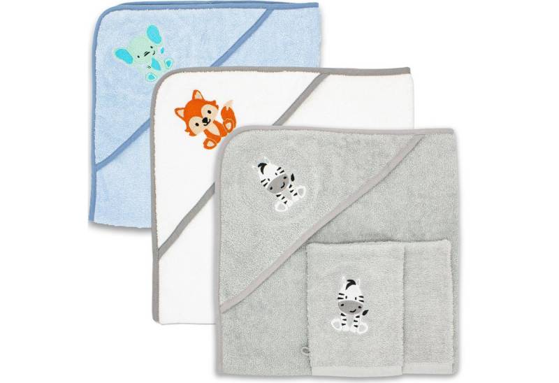 Babykajo Kapuzenhandtuch 80x80 - 100x100 cm, Frottee (1-St), Kuschliges Baby Handtuch mit Waschlappen von Babykajo