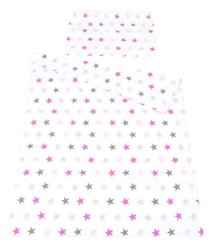 Babylux Bettwäsche Bezug 2 TLG. 100 x 135 cm Kinderbettwäsche Bettwäsche Bettset Babybettwäsche (93. Sterne Rosa) von Babylux