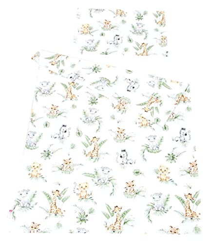 Babylux Bettwäsche Bezug 2 TLG. 100 x 135 cm / 90 x 120 cm Kinderbettwäsche Bettwäsche Kind Bettset Baby Babybettwäsche (124. Africa_Tiere, 100 x 135 cm) von Babylux