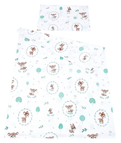 Babylux Bettwäsche Bezug 2 TLG. 100 x 135 cm Kinderbettwäsche Bettwäsche Bettset Babybettwäsche (120. Wald REH) von Babylux