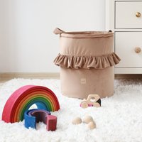 stoff Samt Korb Für Spielzeug Mit Einem Rüschen 9 Farben, Aufbewahrung, Spielzeugkorb, Korb, Kinderzimmer Aufbewahrungskorb von BabylyStore