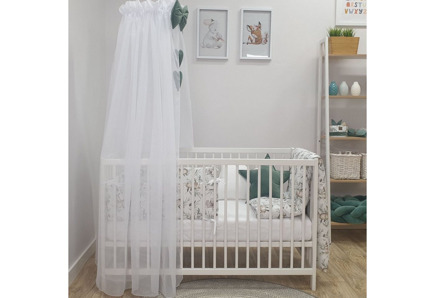Babybettbezug Baby Bett Set 170 Reh grün- für Babybett 70x140 Bett Ausstattung, Babymajawelt (5 St), Modernes Design, Top Baumwolle, Made in EU von Babymajawelt