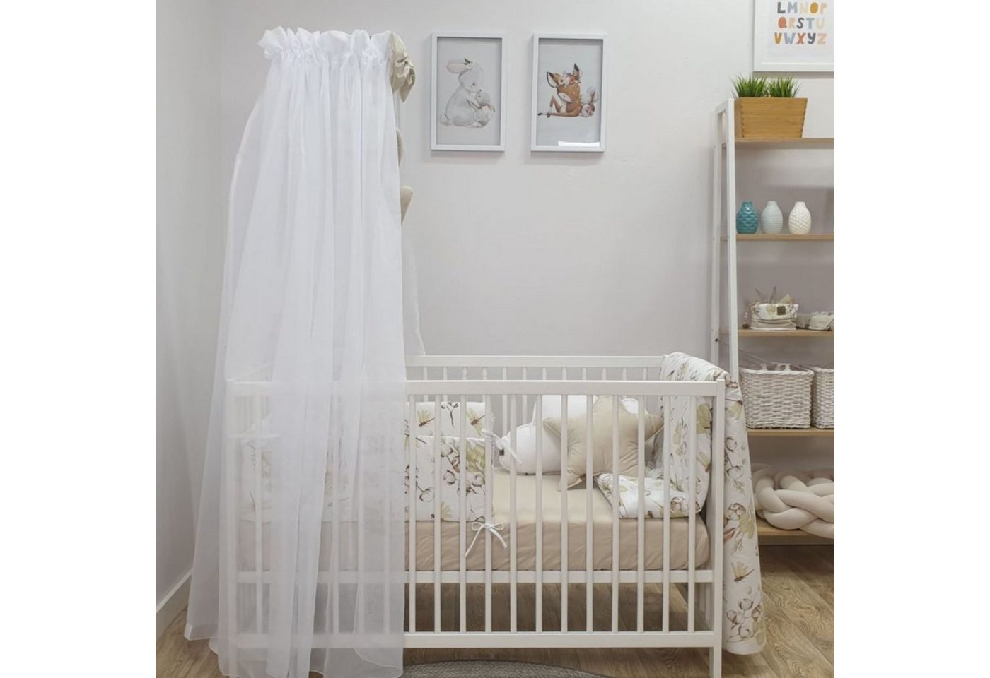Babymajawelt Babybettbezug Baby Bett Set 200 Cotton beige - für Babybett 70x140 Bett Ausstattung, (5 St), Modernes Design, Top Baumwolle, Made in EU von Babymajawelt