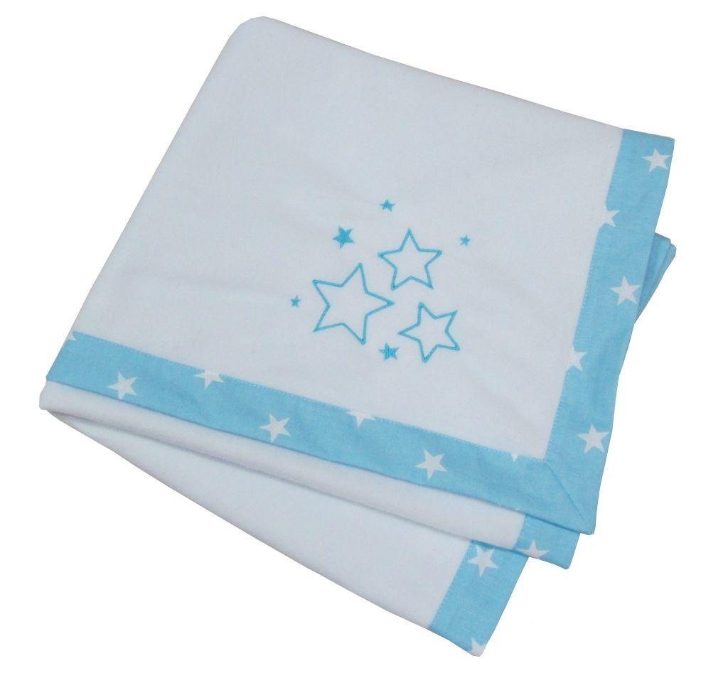 Babydecke Babydecke, Kuscheldecke STARS 75x100, doppellagig, Babymajawelt, Sterne Fleece Decke, Besonders Weich, Gestickt, Made In EU von Babymajawelt