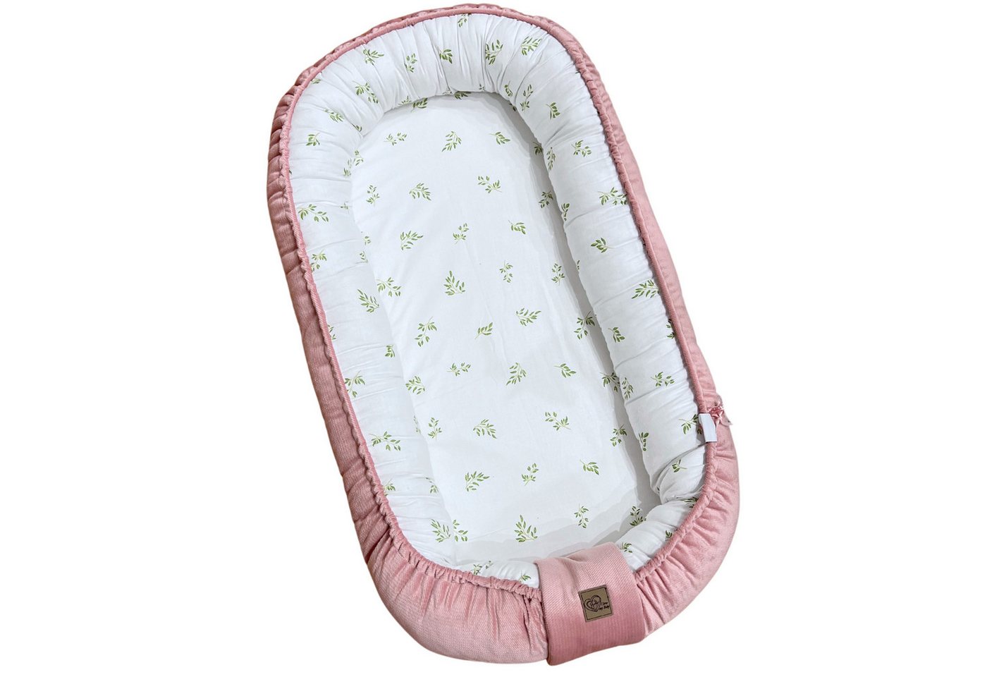 Babymajawelt Bettnestchen Baby Kuschelnest Blätter mit Matratze Mitwachsend (1078), (Set, 1-tlg., 1x Babynestchen verstellbar, inkl. Tragetasche), Made in EU, für den schlaf zwischendurch, Bettverkleinerung von Babymajawelt