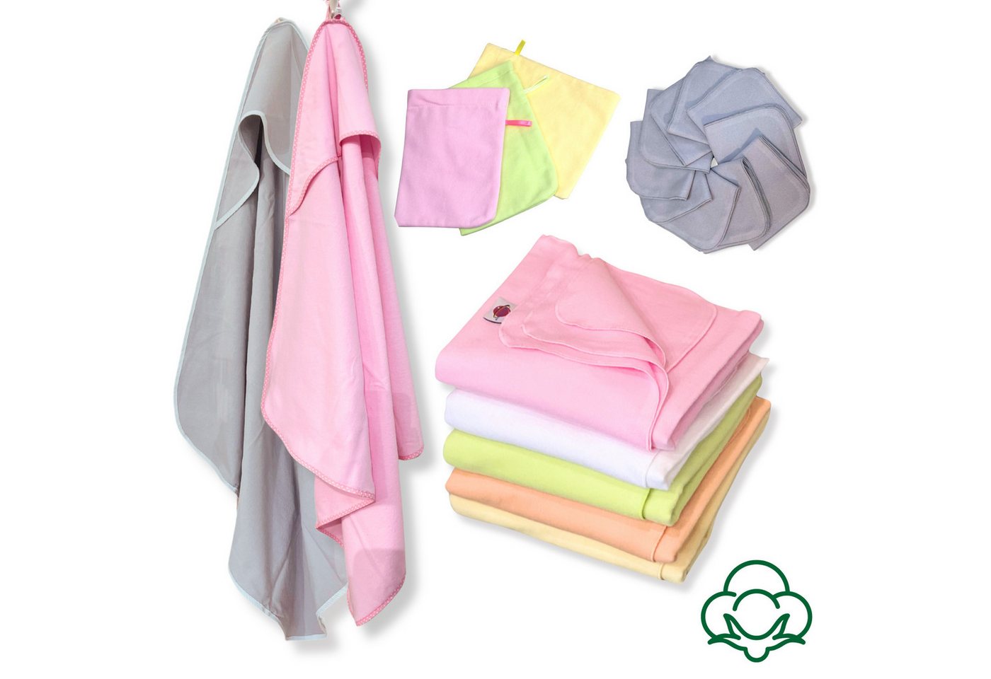 Babymajawelt Kapuzenhandtuch Baby Starter Set Pflege Erstausstattung Moltontücher Waschlappen, Babyerstausstattung Neugeborene Bad & Pflege Set - Made In EU Babymajawelt Kapuzenhandtuch Baby Starter Set Pflege Erstausstattung Moltontücher Waschlappen, Babyerstausstattung Neugeborene Bad & Pflege Set - Made In EU von Babymajawelt