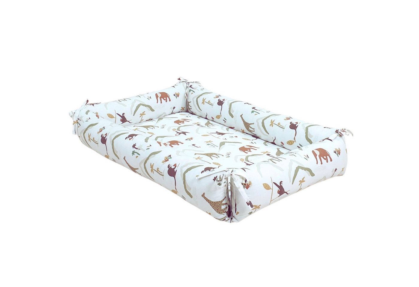 Babymajawelt Kuschelnest Babynest mit Matratze - Rechteck - Musselin BW, Herausnehmbare Matratze, Schlichtes Modernes Design von Babymajawelt