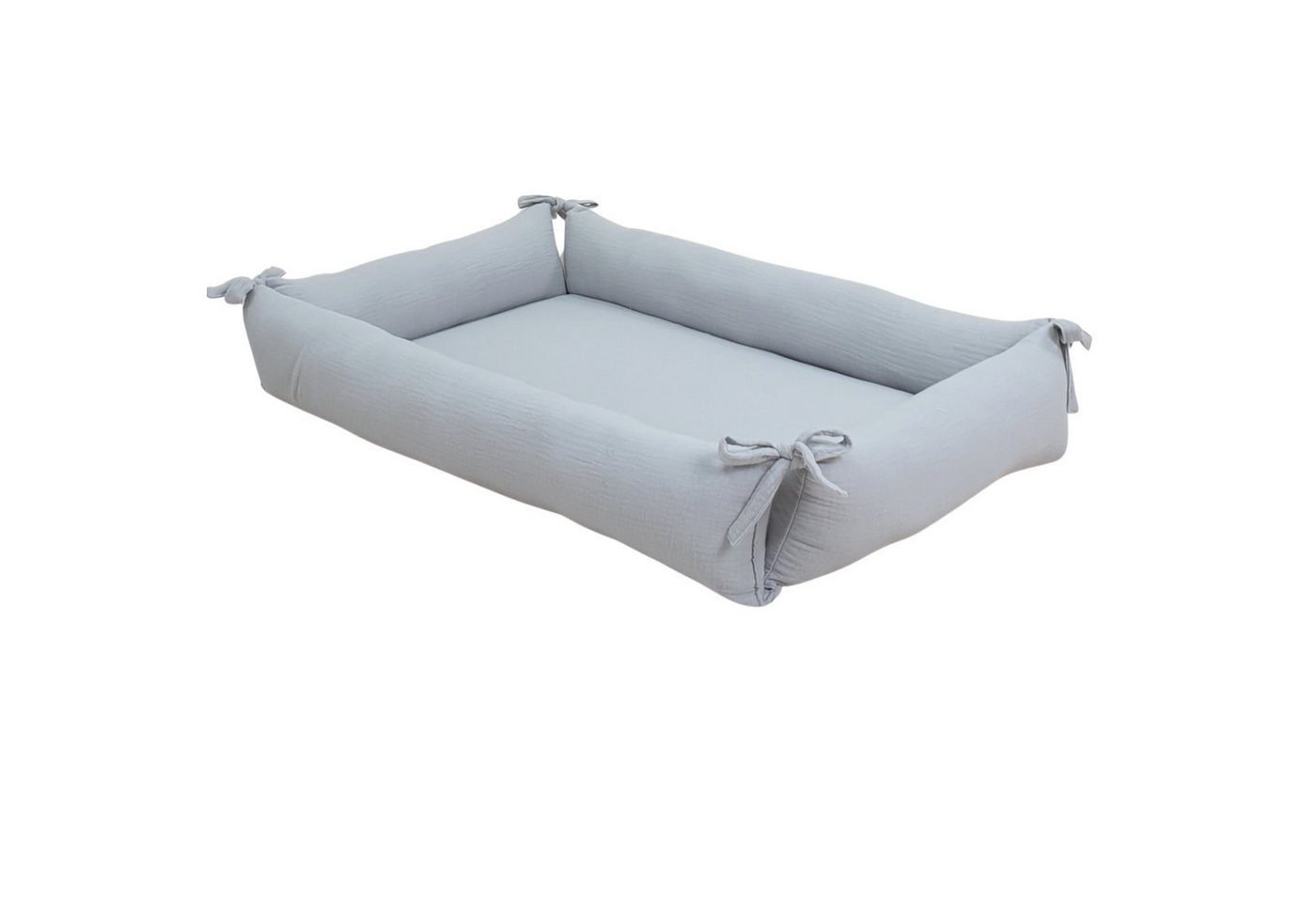 Babymajawelt Kuschelnest Babynest mit Matratze - Rechteck - Musselin BW, Herausnehmbare Matratze, Schlichtes Modernes Design von Babymajawelt