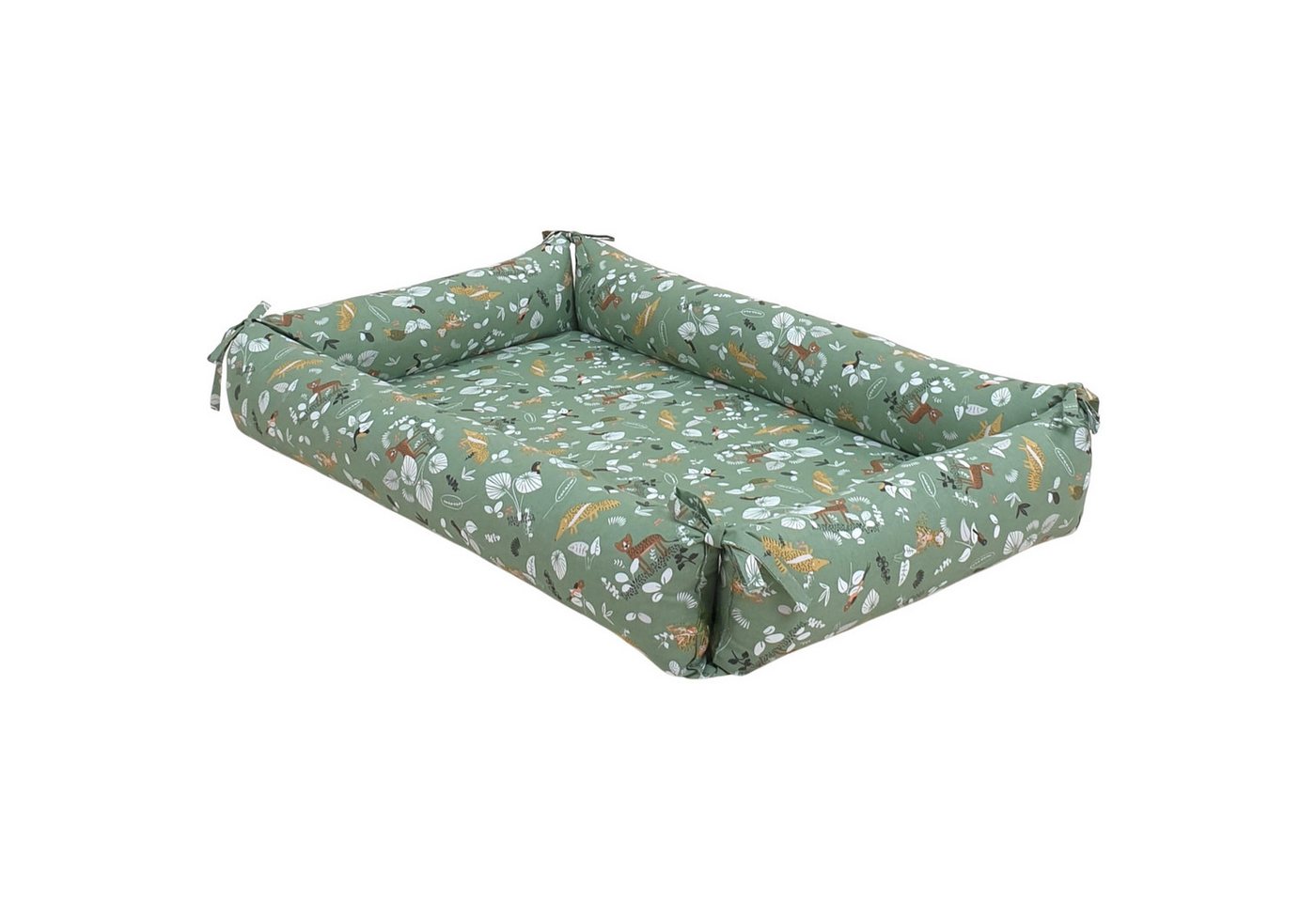 Babymajawelt Kuschelnest Babynest mit Matratze - Rechteck - Musselin BW, Herausnehmbare Matratze, Schlichtes Modernes Design von Babymajawelt