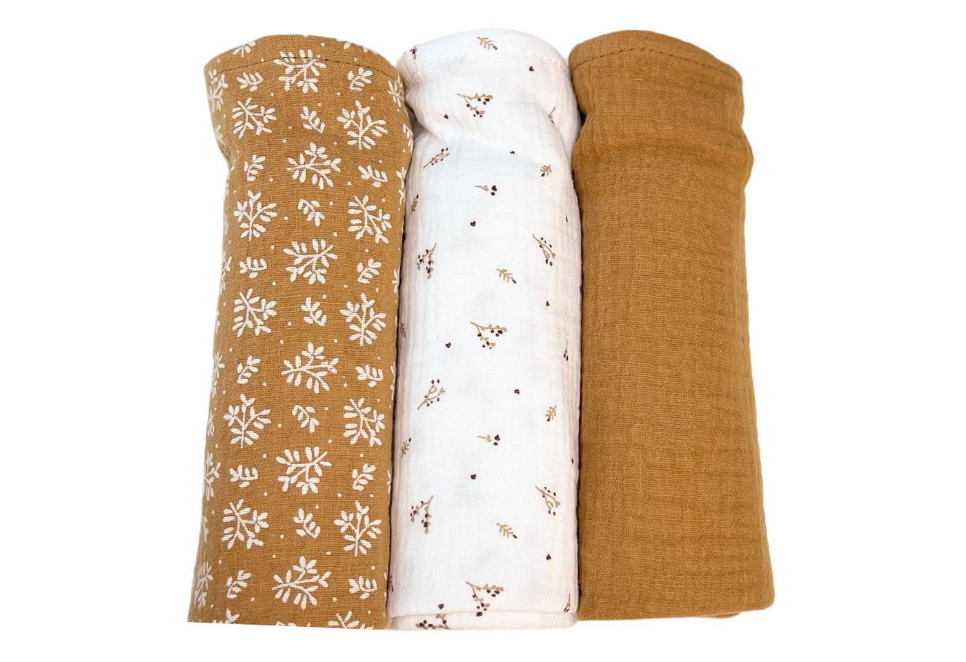 Babymajawelt Spucktuch Musselin Baby Spucktücher Set - Stoffwindeln Mullwindeln, (Geschenk Set, 3-tlg., 3 Stück Schnuffeltücher, 65x65cm), Geschenk zur Geburt, Erstausstattung Besonders Weich & Zart von Babymajawelt