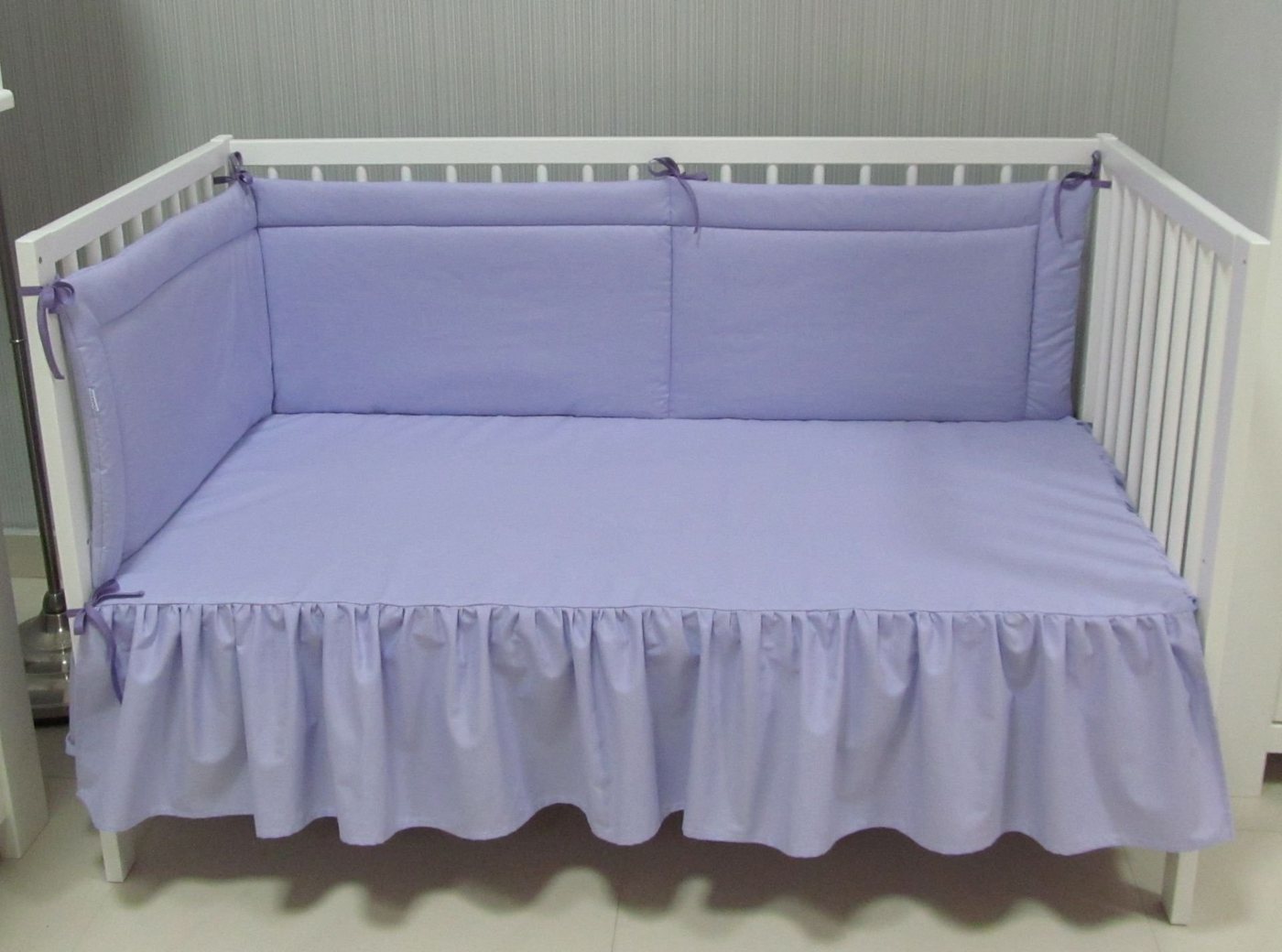 Betthusse Bettvolant Bettlaken für Babybett, Glatt, Einfarbig, Babymajawelt, Dekorativ, Reine Baumwolle, Made in EU von Babymajawelt
