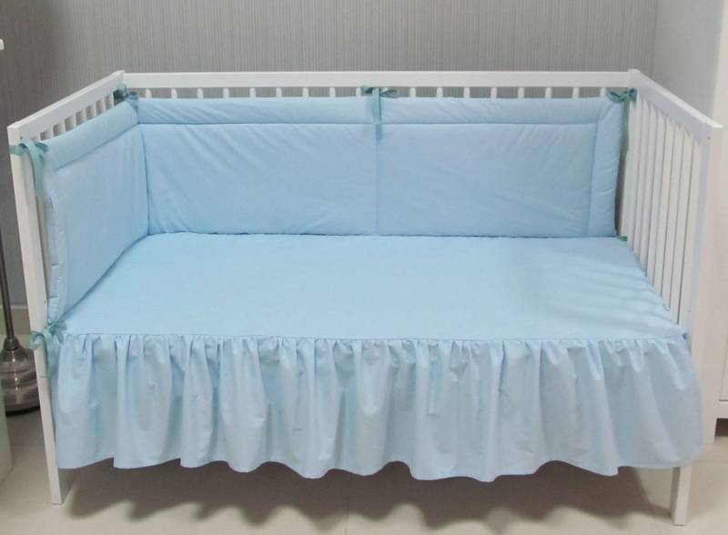 Babymajawelt Betthusse Bettvolant Bettlaken für Babybett, Glatt, Einfarbig, Dekorativ, Reine Baumwolle, Made in EU von Babymajawelt