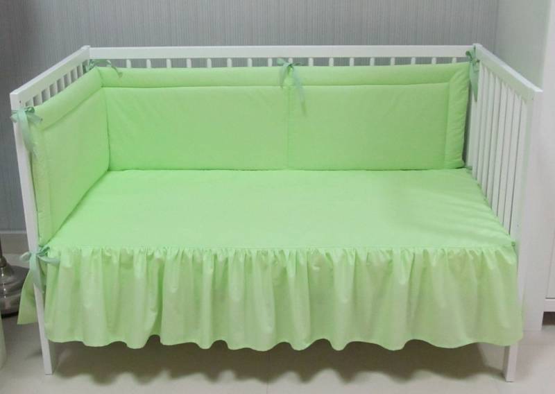 Babymajawelt Betthusse Bettvolant Bettlaken für Babybett, Glatt, Einfarbig, Dekorativ, Reine Baumwolle, Made in EU von Babymajawelt