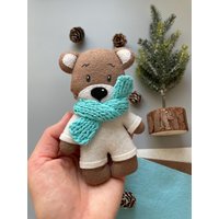 Bär Weihnachtsdekoration, Mit Schals, Baumschmuck, Weihnachten Eisbär, Filz Bär, Braunbär von BabymobilebyKiseleva