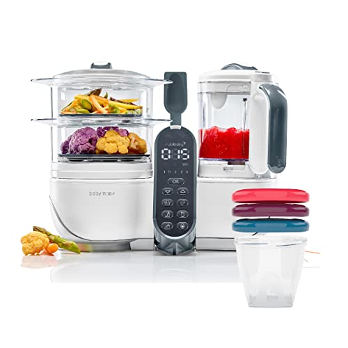 Babymoov Nutribaby Multifunktions-Kochmaschine (+) weiß, Dampfgarer & 3 Babyschalen, 250 ml von Babymoov