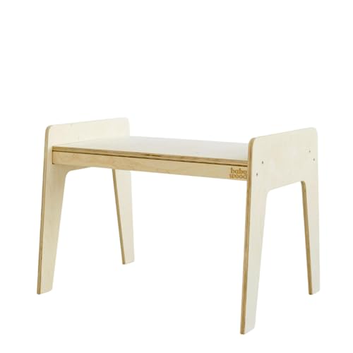 Babywood Kinderschreibtisch aus Holz, Kindertisch aus Holz, Schreib und Zeichen Tisch, Kindertischchen Montessori, praktischer Schreibtisch (Natur) von Babywood
