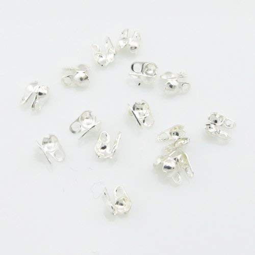 Bacabella 11081 Kalotten Verbinder 3,5mm x 4mm für 1-1,5mm Kugelkette Silber (50 Stück) von Bacabella