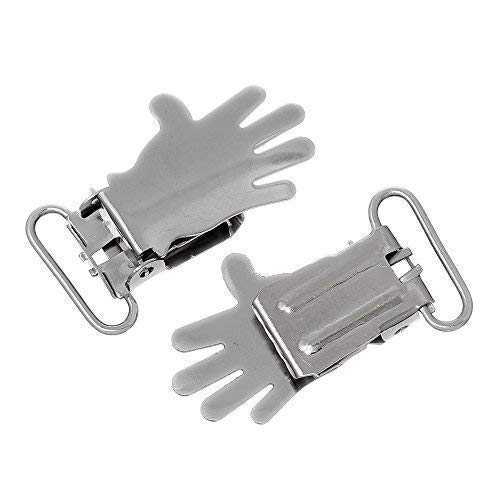 Bacabella 21811 Spannclip Handform für Band bis 2cm 4,3x2,3cm Silber Rohling (20 Stück) von Bacabella