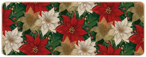 Baccessor Weihnachts-Fußmatte, 43,2 x 129,2 cm, Weihnachtsstern, Stechpalme, rutschfeste Fußmatte für Boden, Flur, Waschküche, flaches Profil, extra langer Teppich für Winterurlaub, Heimdekoration Baccessor Weihnachts-Fußmatte, 43,2 x 129,2 cm, Weihnachtsstern, Stechpalme, rutschfeste Fußmatte für Boden, Flur, Waschküche, flaches Profil, extra langer Teppich für Winterurlaub, Heimdekoration von Baccessor