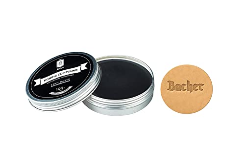 BACHER Abziehpaste für Streichriemen und Abziehleder, Schärfpaste mit leder applikator 100g – Läpppaste Ultrafein - Polier-Zubehör von Bacher