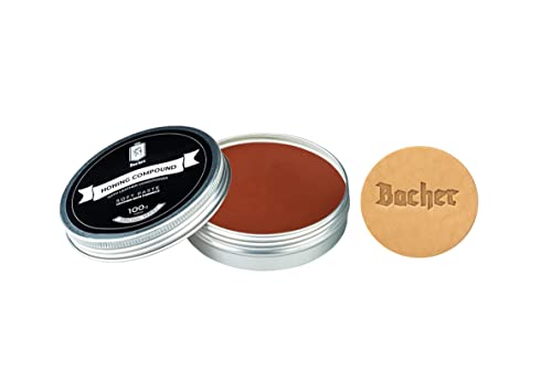 BACHER Abziehpaste für Streichriemen und Abziehleder, Schärfpaste mit leder applikator 100g - Mittel von Bacher