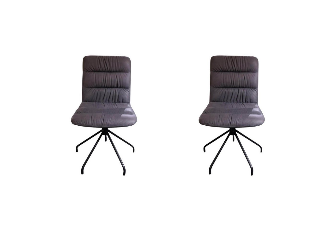 Bacher Essgruppe 2er-Set Stuhl Aiden Soft Leder Luna Steingrau Spinnenfuß Bacher Essgruppe 2er-Set Stuhl Aiden Soft Leder Luna Steingrau Spinnenfuß von Bacher