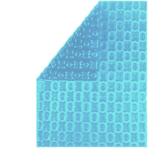 Confection France Abdeckplane 14 x 6 m OXO Light Blue 400 Mikron – unbestickt – für eingelassenen oder oberirdischen Pool von Bâches-Piscines.com