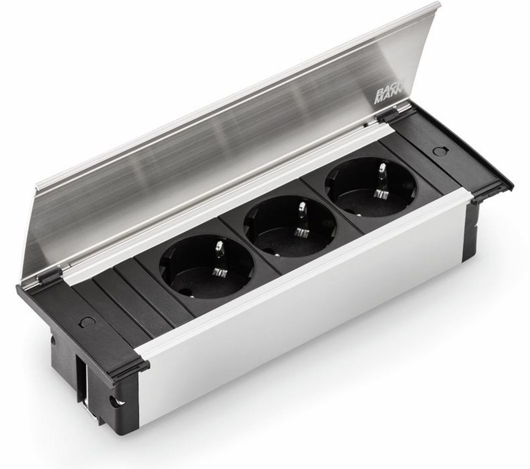 Bachmann GmbH Steckdosenelement Kapsa mit Schukosteckdosen, Deckel weiß 7053078 Mehrfachsteckdose (Steckdosenelement. 3-fach. Zum Einbau in Arbeitsplatte, Frontblende oder Seitenwand., Einbausteckdosenelement, Kabellänge 2 m), Einbaumontage, Frontblende, in die Arbeitsplatte Bachmann GmbH Steckdosenelement Kapsa mit Schukosteckdosen, Deckel weiß 7053078 Mehrfachsteckdose (Steckdosenelement. 3-fach. Zum Einbau in Arbeitsplatte, Frontblende oder Seitenwand., Einbausteckdosenelement, Kabellänge 2 m), Einbaumontage, Frontblende, in die Arbeitsplatte von Bachmann GmbH
