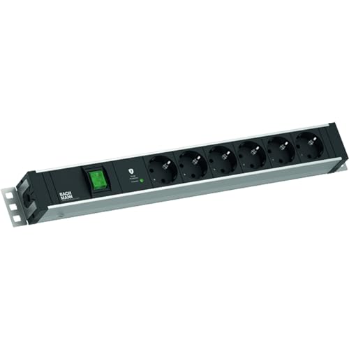 BACHMANN 19" 1,5HE 6xCEE7/3 1xSchalter 1xSPD-Plus 2,0m CEE7/7 von Bachmann