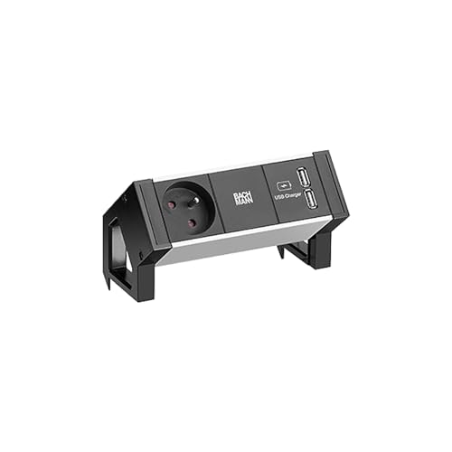 BACHMANN DESK2 ALU Black 1xUTE 1xUSB Charger 0,2m GST18 von Bachmann