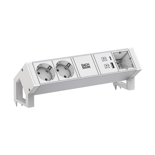 BACHMANN DESK2 ALU White 2xCEE7/3 1xCM 1xUSB A/C 22W 0,2m GST18 BACHMANN DESK2 ALU White 2xCEE7/3 1xCM 1xUSB A/C 22W 0,2m GST18 von Bachmann