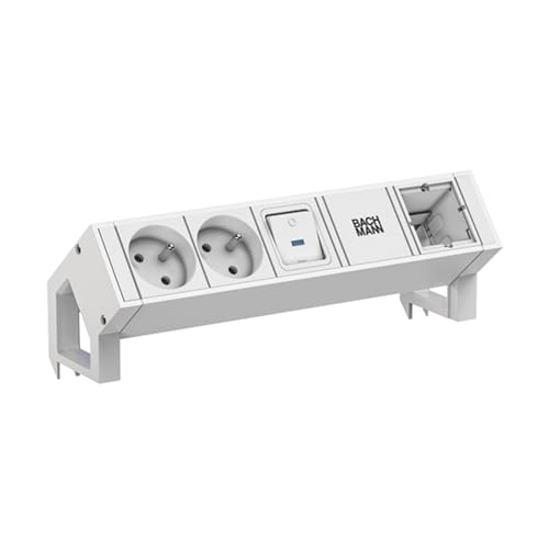 BACHMANN DESK2 White 2xUTE 1xSchalter 1xCM 0,2m GST18 RAL9010 von Bachmann