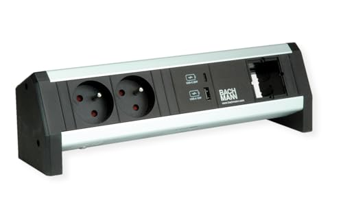 BACHMANN Desk 2xUTE 1xUSB A&C 22W 1xCM GST18 von Bachmann