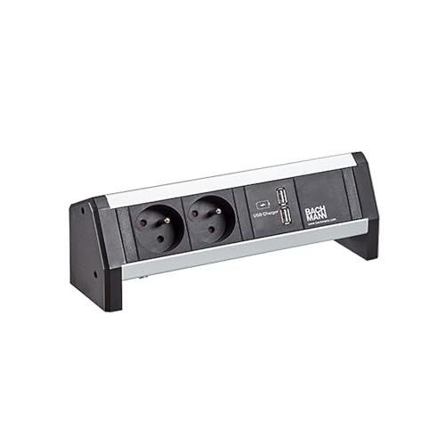 BACHMANN Desk 2xUTE 1xUSB Charger GST18 schwarz von Bachmann