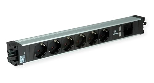 BACHMANN Step ALU 6X Schutzkontakt 1x USB-Charger 1xABD von Bachmann
