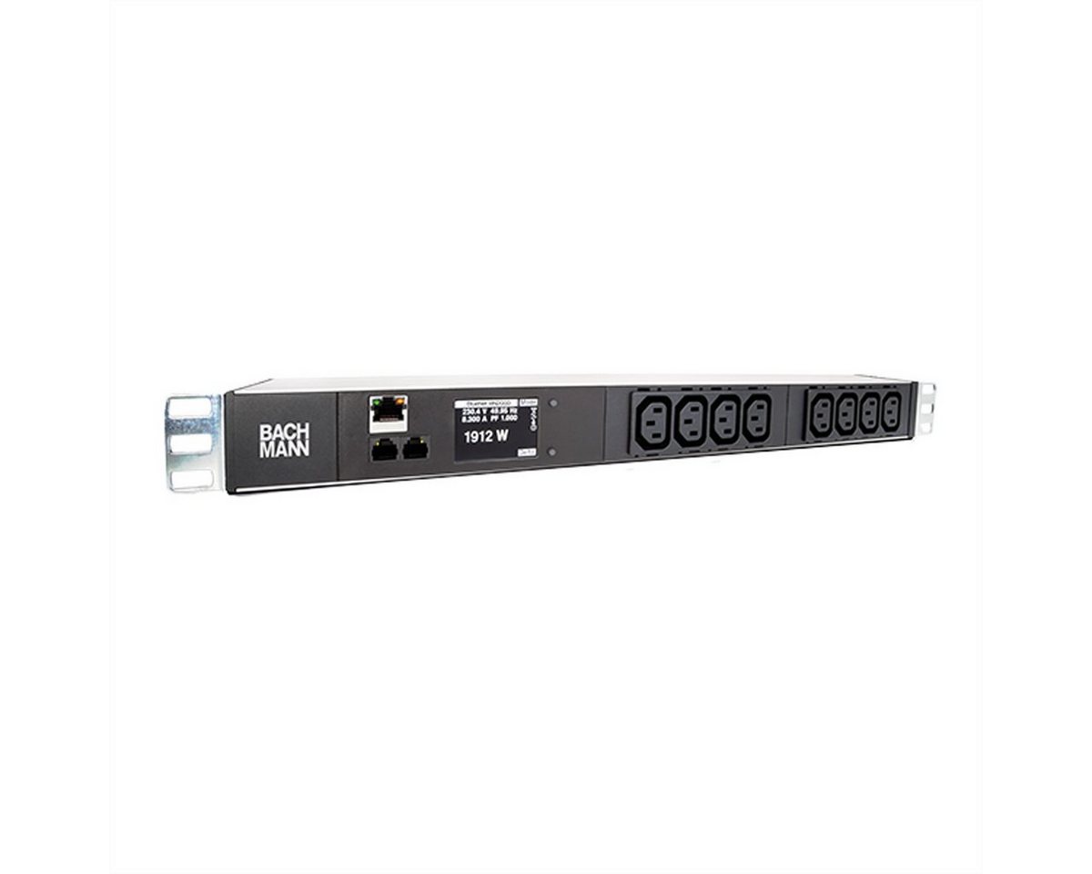 Bachmann 19 Zoll 1HE BN2000 8xC13 Steckdosenleiste (Kabellänge 2 m), TCP/IP Strom 2,0m CEE7/7 von Bachmann