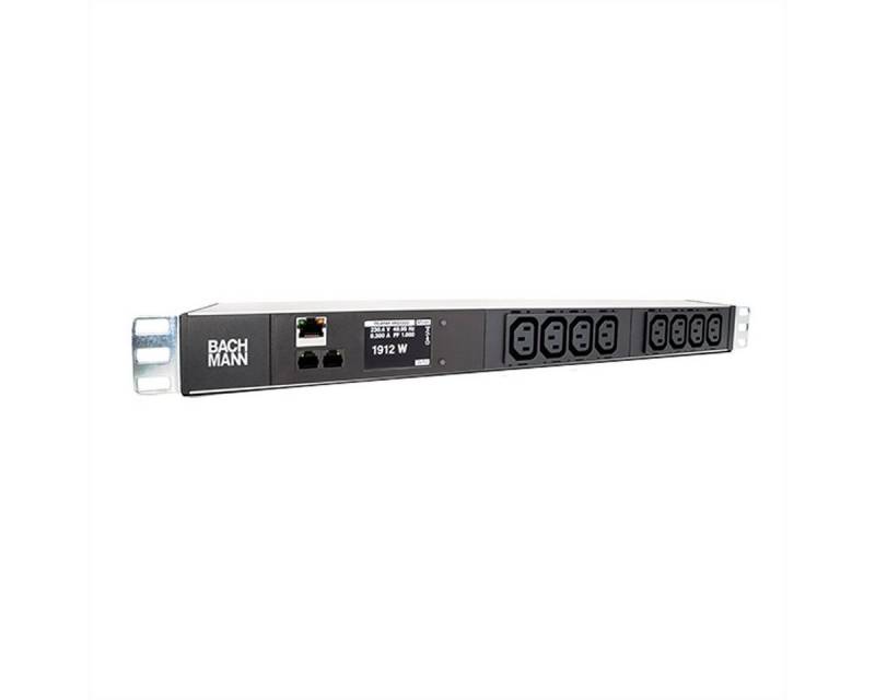 Bachmann 19 Zoll 1HE BN2000 8xC13 Steckdosenleiste (Kabellänge 2 m), TCP/IP Strom 2,0m CEE7/7 von Bachmann