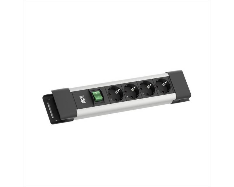 Bachmann CONNECTUS 4xCEE7/3 Steckdosenleiste (Kabellänge 2 m), 1xSchalter 2,0m CEE7/7 Grau von Bachmann