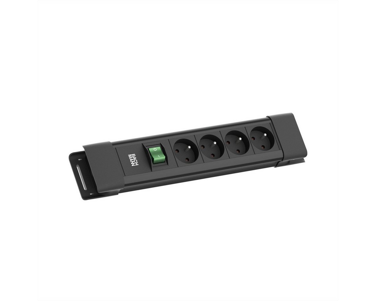 Bachmann CONNECTUS 4xUTE Steckdosenleiste (Kabellänge 2 m), 1xSchalter 2,0m CEE7/7 Schwarz von Bachmann