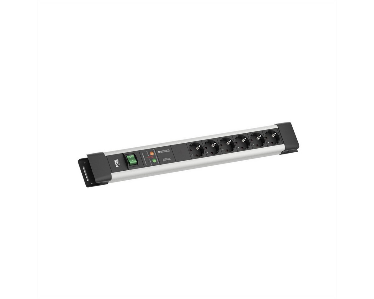 Bachmann CONNECTUS 6xCEE7/3 Steckdosenleiste (Kabellänge 2 m), 1xGVS 1xSchalter 2,0m CEE7/7 Grau von Bachmann