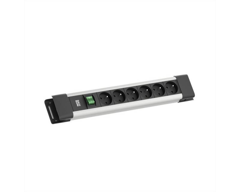 Bachmann CONNECTUS 6xUTE Steckdosenleiste (Kabellänge 2 m), 1xSchalter 2,0m CEE7/7 Grau von Bachmann